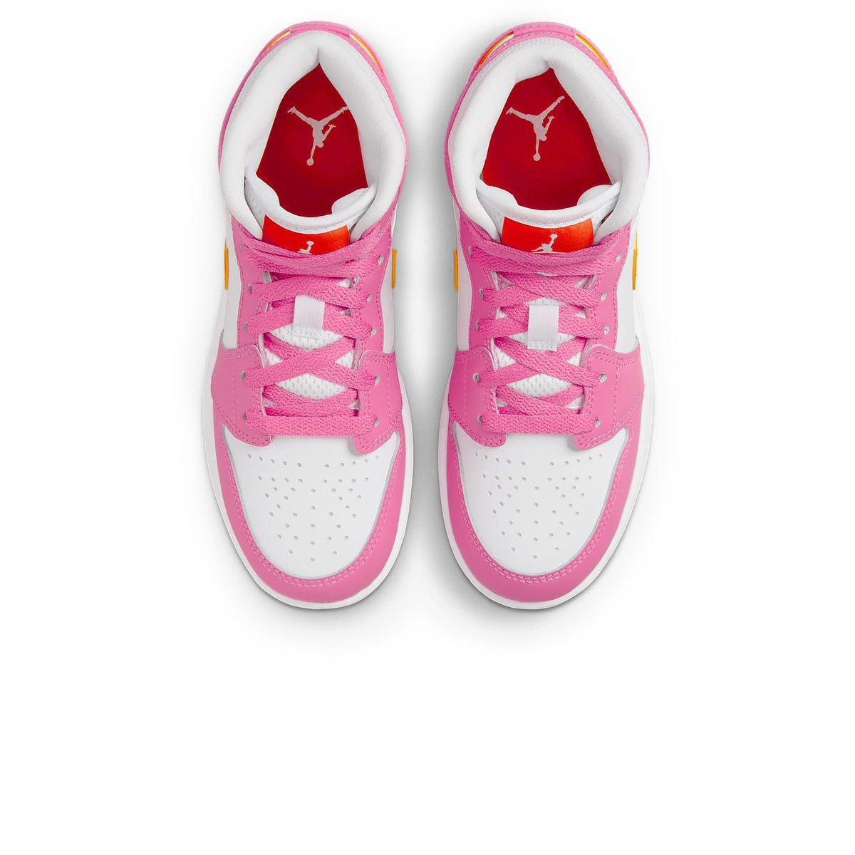 Air Jordan 1 Mid Pinksickle Safety Orange (GS) Sneakers - Pink