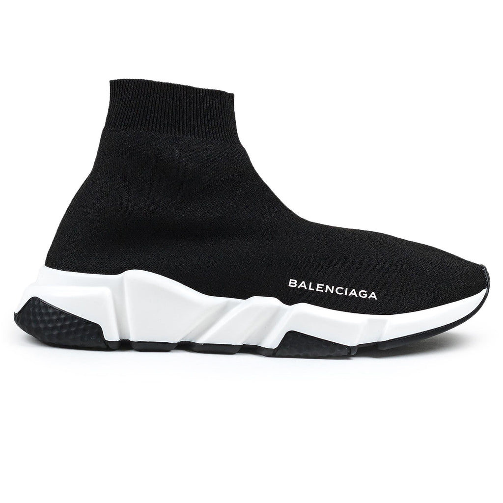 Balenciaga Speed Knit Sock Black White Black Sneakers