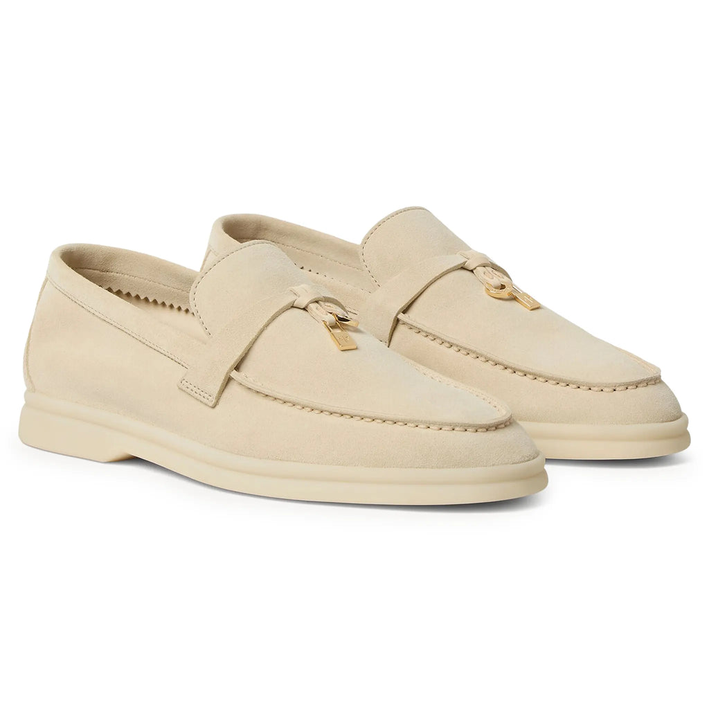 Loro Piana Summer Charms Suede Colour Baby Cashmere Loafers